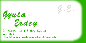 gyula erdey business card